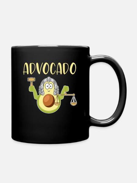 Avocat - Idée cadeau végétarien végétalien Jura JUS - Ensfarvet krus - sort