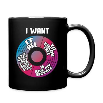 Musique rétro lyrique des années 80 - Je veux tout - Mug uni - noir - Droite