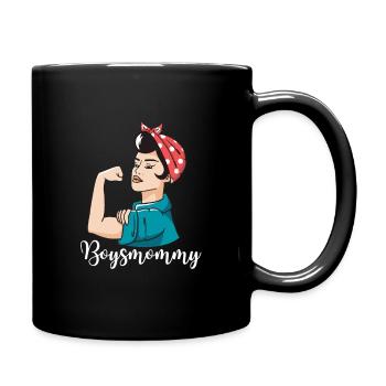 Boysmommy boy mama mother sons son gift - Full Colour Mug - black - Right