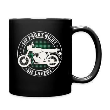 Simson, Simmi S51, Moped Geschenkidee Ossi 50ccm - Tasse einfarbig - Schwarz - Rechts