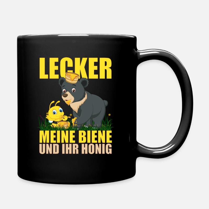 Lecker meine Biene und ihr Honig - Tasse einfarbig - Schwarz