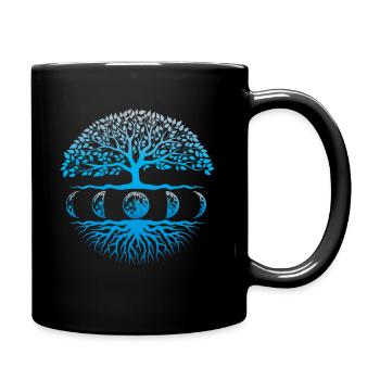 Moon Phases, Spiritual Yoga Gift Tree of Life - Full Colour Mug - black - Right