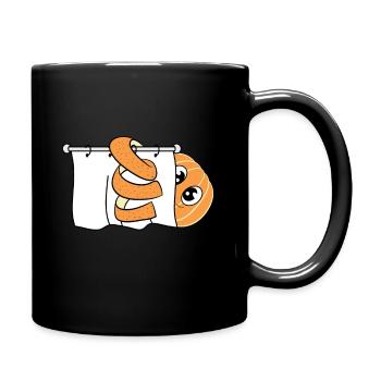 Naked tangerine while showering an orange without - Full Colour Mug - black - Right