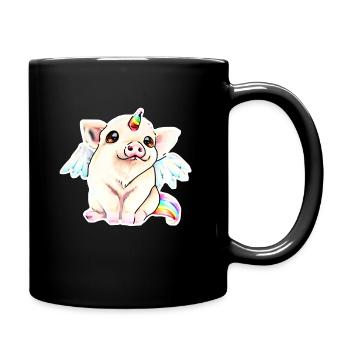 Cochon licorne - Mug uni - noir - Droite