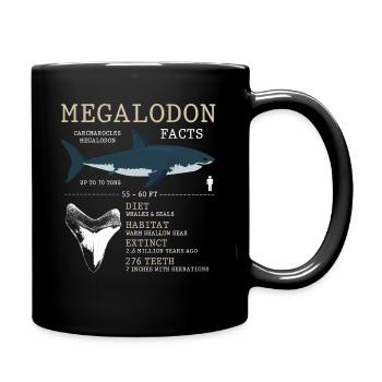 Megalodon, shark, shark species, - Full Colour Mug - black - Right