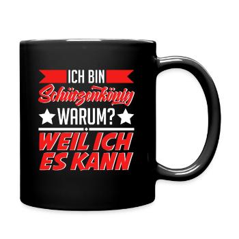 Schützenkönig Hobbyschützen Schützenverein - Tasse einfarbig - Schwarz - Rechts