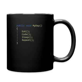 C # Eat Code Sleep Repeat - Programmer - Full Colour Mug - black - Right