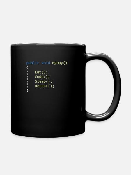C# Eat Code Sleep Repeat - Programmierer - Tasse einfarbig - Schwarz