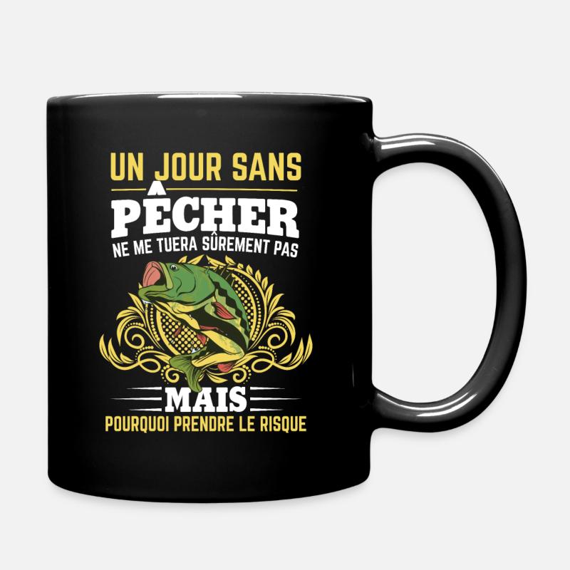 Un jour sans pêcher - Humour Pêcheur Cadeau - Mug uni - noir