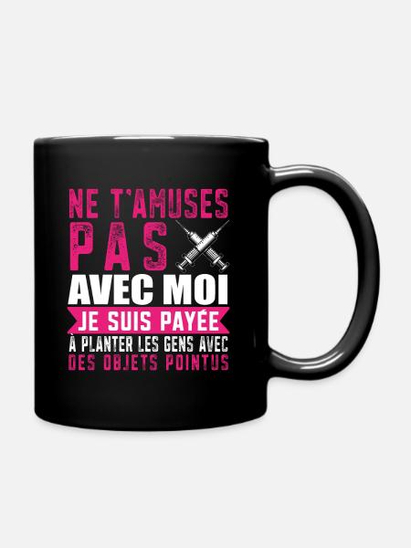Infirmière Humour Idée de cadeau Prise de sang - Mug uni - noir