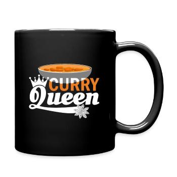 Curry Queen Indian Food India Rice - Full Colour Mug - black - Right