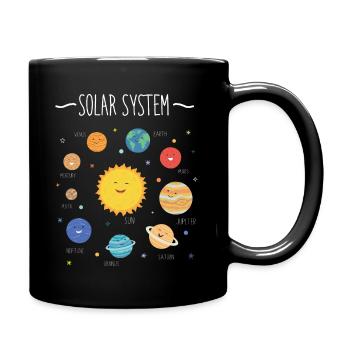 Solar system with all planets, orbits - Full Colour Mug - black - Right