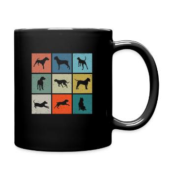 Dogo Argentino silhouette vintage - Full Colour Mug - black - Right