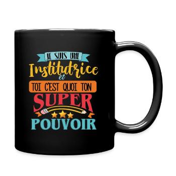 Institutrice Super pouvoir Maîtresse Cadeau Drôles - Mug uni - noir - Droite