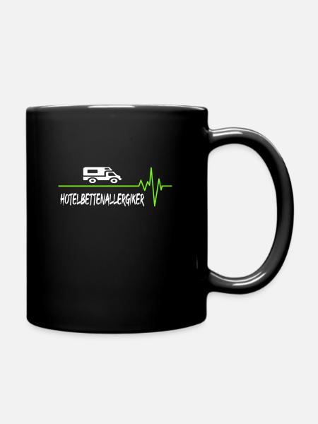 Campen Wohnmobil Herzschlag - Tasse einfarbig - Schwarz