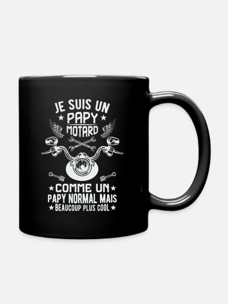 Papy Motard Idée Cadeau Moto Motos Humour - Mug uni - noir