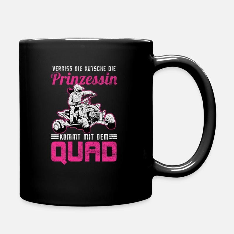 Quadfahrerin Quad Bikerin ATV Quad Quadtour Hobby - Tasse einfarbig - Schwarz