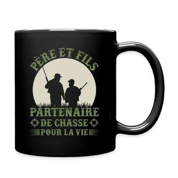 Père et fils - Partenaire de chasse - Cadeau - Mug uni - noir - Droite