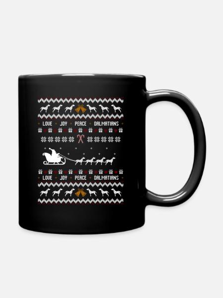 Dalmatian Christmas Ugly Christmas - Full Colour Mug - black