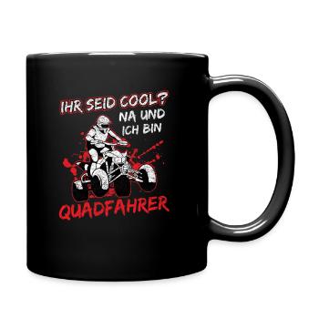 Quadfahrer Quad Biker ATV Quad Quadtour Hobby - Tasse einfarbig - Schwarz - Rechts