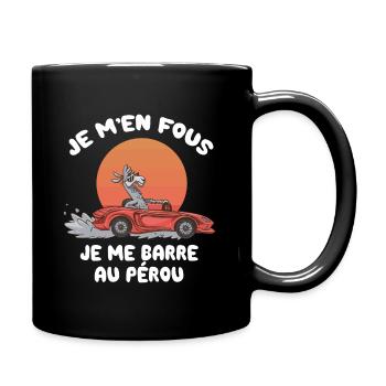 j'me barre au Pérou - humour lama cadeau - Mug uni - noir - Droite