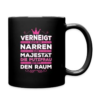 Putzfrau Putzkraft Putzhilfe Reingungskraft - Tasse einfarbig - Schwarz - Rechts