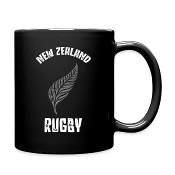 New Zealand Rugby as a gift Rugby fan - Full Colour Mug - black - Right