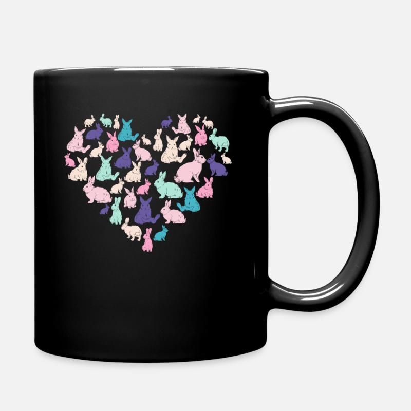 Lapins, lapins, animaux domestiques, lapins comme coeurs, lapins - Mug uni - noir