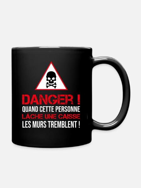 cadeau humour attention gros péteurs - Mug uni - noir
