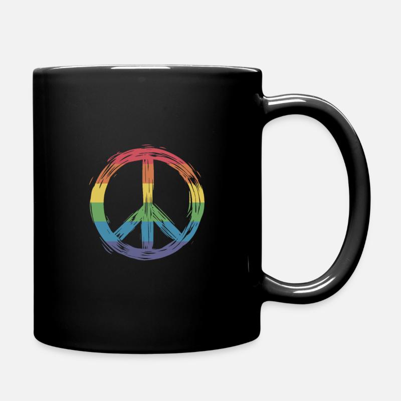 Peace LGBT Love Gay Pride Bi Queer Schwul Lesbisch - Tasse einfarbig - Schwarz