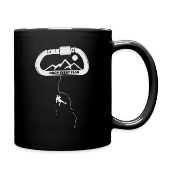 Bergsport, Klettern, Klettersport Karabiner Felsen - Tasse einfarbig - Schwarz - Rechts
