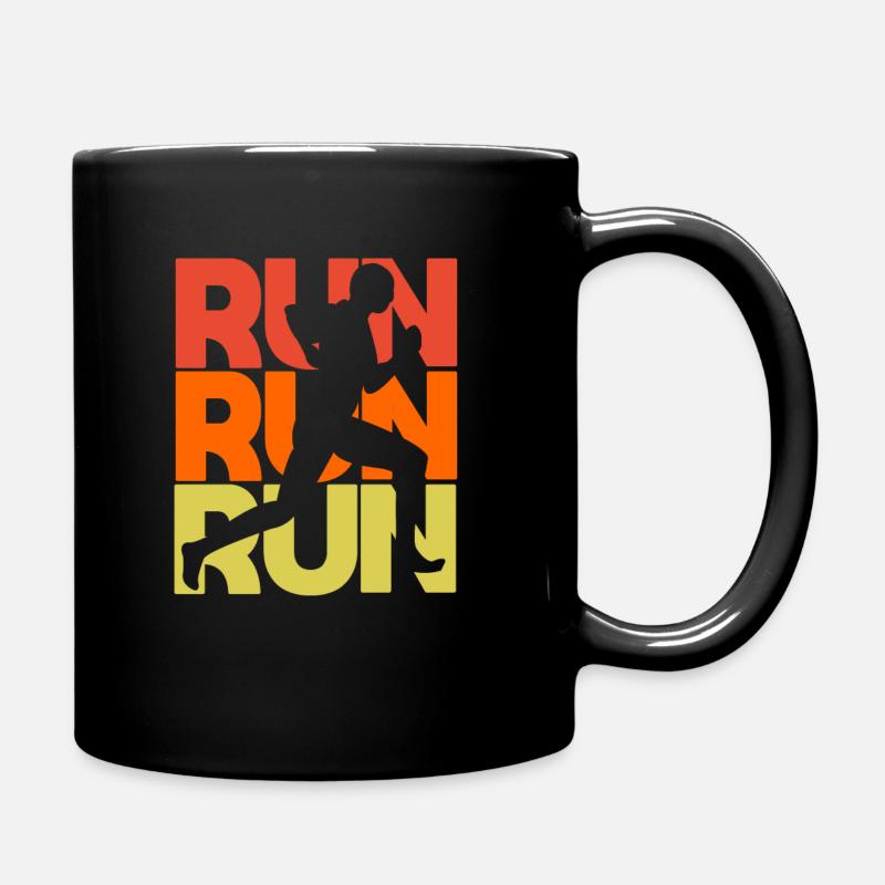 Run Run Run - Joggen - Fitness - Tasse einfarbig - Schwarz
