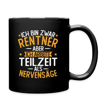 Rentner 2021 Ruhestand Lustiges Rentner - Tasse einfarbig - Schwarz - Rechts