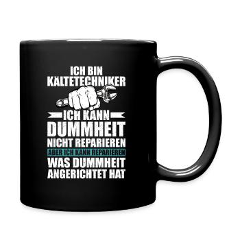 Kältetechniker Geschenk Klimatechniker - Tasse einfarbig - Schwarz - Rechts