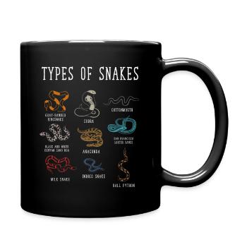 Schlangentypen, Schlange, Types of Snakes, Cobra - Tasse einfarbig - Schwarz - Rechts