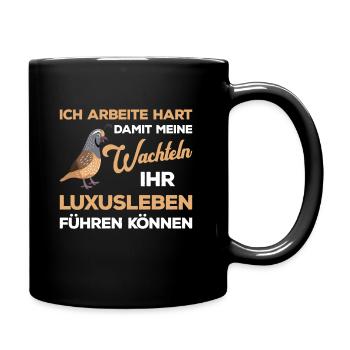 Wachtel Vogel Geschenk Legewachteln Wachtelzüchter - Tasse einfarbig - Schwarz - Rechts