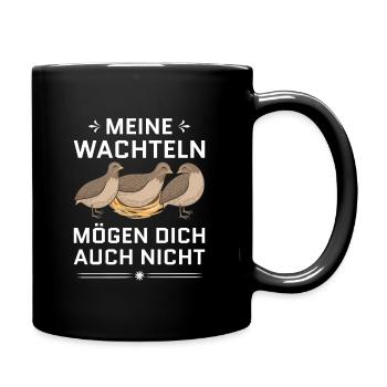 Wachtel Vogel Geschenk Legewachteln Wachtelzüchter - Tasse einfarbig - Schwarz - Rechts