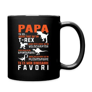 Papa dinosaure cadeau humour - Mug uni - noir - Droite