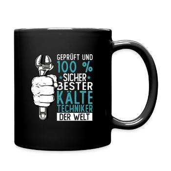 Kältetechniker Geschenk Klimatechniker - Tasse einfarbig - Schwarz - Rechts