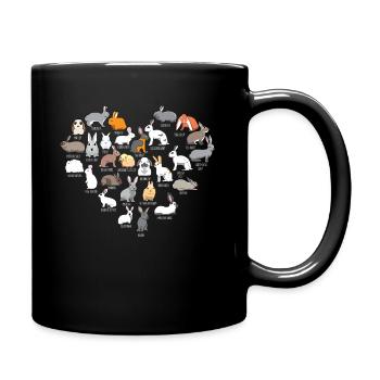 Lapins et lapins cadeau oreille de disquette de lapin - Mug uni - noir - Droite