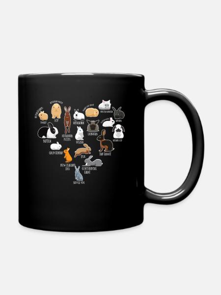 Lapins et lapins cadeau oreille de disquette de lapin - Mug uni - noir