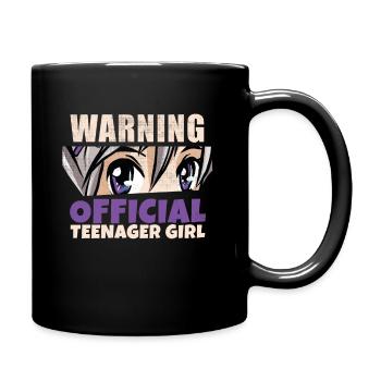Avertissement: Official teenage girl - Mug uni - noir - Droite