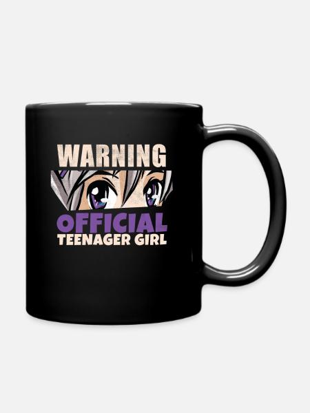 Warning: Official teenage girl - Full Colour Mug - black
