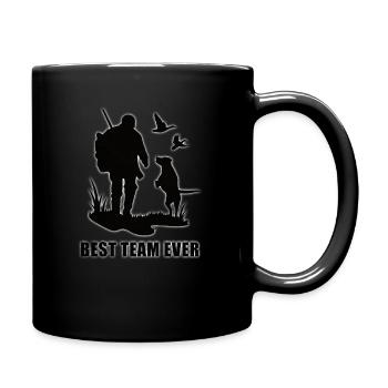Dog love: hunter with dog. Best team - Full Colour Mug - black - Right