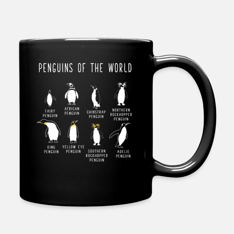 Pinguine der Welt, Penguins, Antarktis Tiere - Tasse einfarbig - Schwarz
