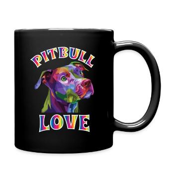 Pitbull Love, Pitbull Puppy Dog Breeder - Full Colour Mug - black - Right