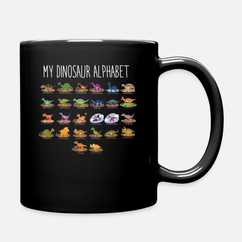 Mein Dinosaurier Alphabet, Dino, Trex , Raptoren - Tasse einfarbig - Schwarz