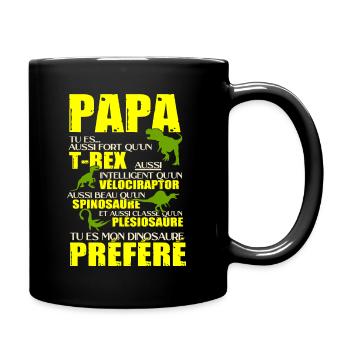 Papa dinosaure t-rex cadeau humour - Mug uni - noir - Droite