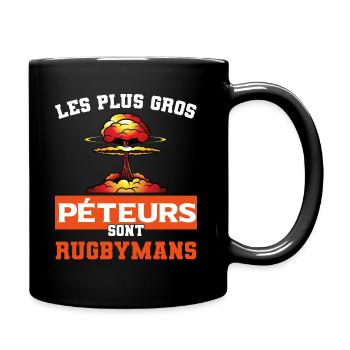 cadeau drôle gros péteur rugbyman rugby - Mug uni - noir - Droite