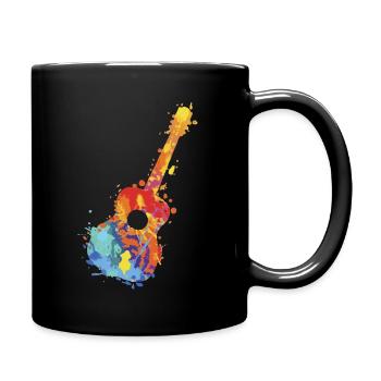 Gitarre , Gitarrenspieler & Bass Musiker in Band - Tasse einfarbig - Schwarz - Rechts